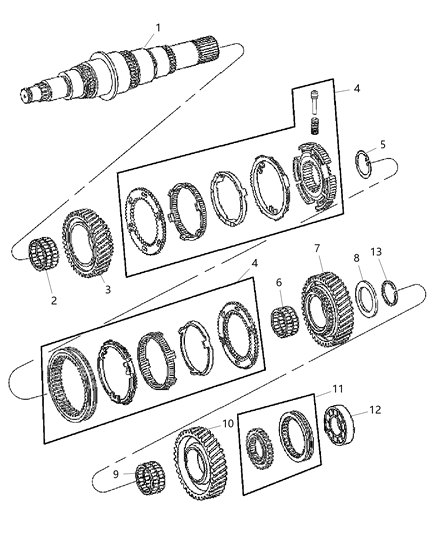 2010 Dodge Ram 4500 Main Shaft Assembly Diagram