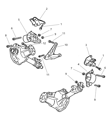 2002 Dodge Dakota Engine Mounting, Front Diagram 5