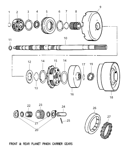 2006 Dodge Ram 3500 Gear Train & Intermediate Shaft Diagram