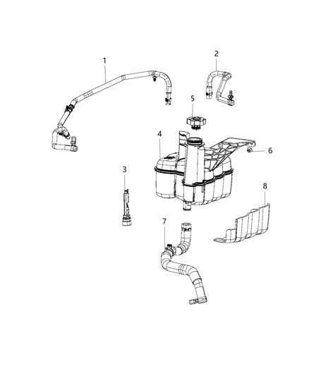 2017 Ram 3500 Cab Chassis(<10K lb.) Coolant Recovery Bottle Diagram 2