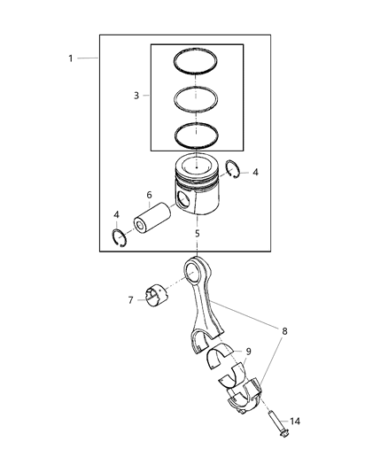 2014 Ram 5500 Pistons , Piston Rings , Connecting Rods & Connecting Rod Bearing Diagram 2