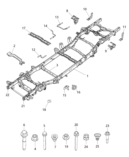 2019 Ram 1500 Frame-Chassis Diagram for 68268101AE