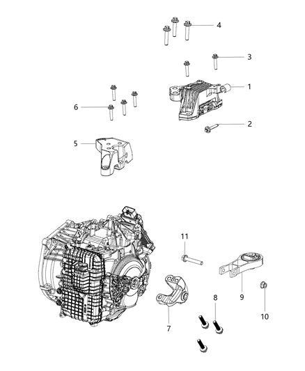 2015 Chrysler 200 Mounting Support Diagram 2