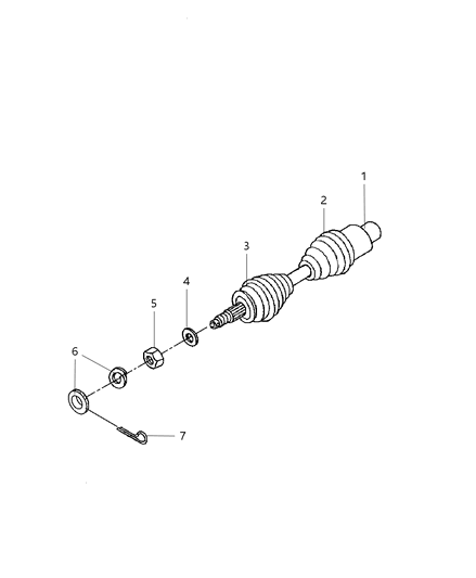 2004 Dodge Dakota Boot Pkg-Half Shaft Diagram for 5066025AB