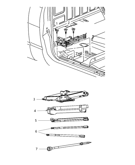 2008 Dodge Ram 1500 Bag-Jack Tool Storage Diagram for 52110304AB