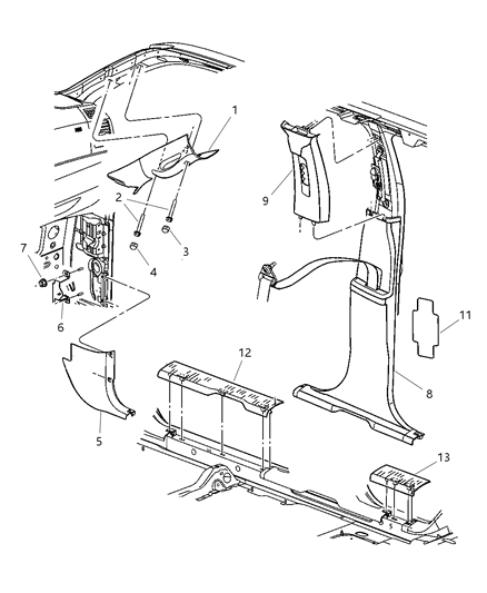 2007 Jeep Commander Plug-B Pillar Diagram for 1MA80BDXAA