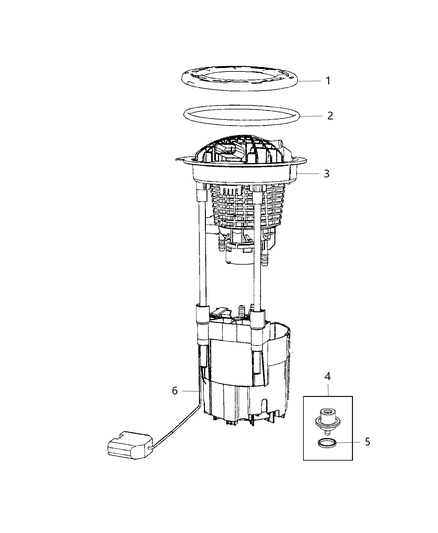 2011 Ram 1500 Fuel Pump Module/Level Unit Diagram for 68050962AA