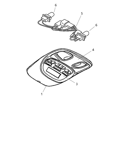 1998 Dodge Intrepid Console, Overhead Diagram