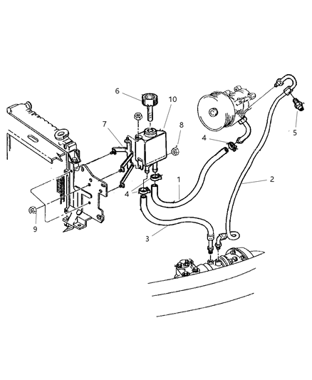 1998 Jeep Cherokee Hose & Reservoir Diagram