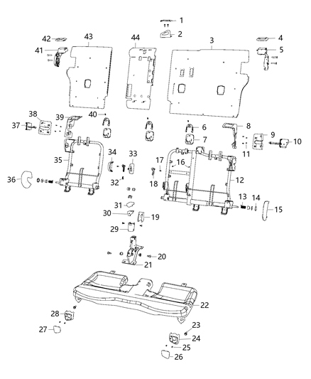 2021 Jeep Cherokee Frame - Rear Seat Back 60% Diagram for 68290649AC