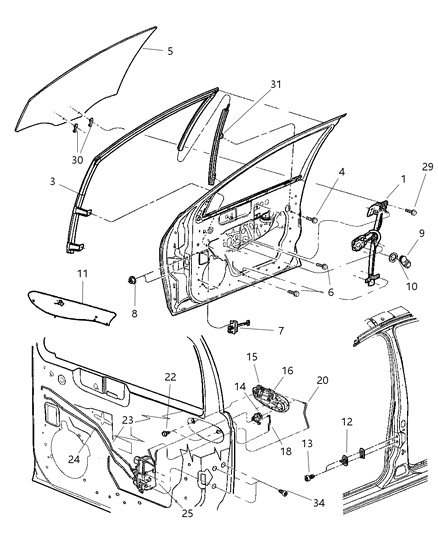 2003 Dodge Neon Handle Diagram for QA50AGWAD