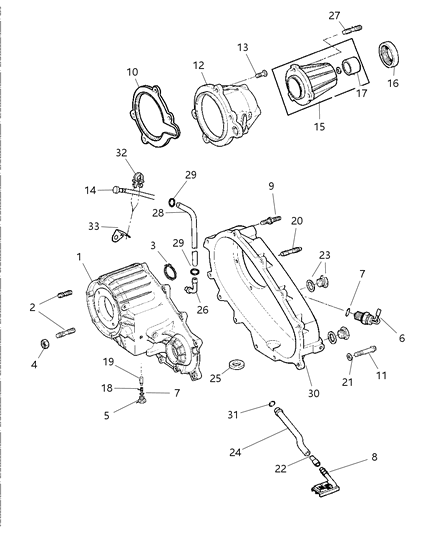 1999 Dodge Dakota Case & Related Parts Diagram 1