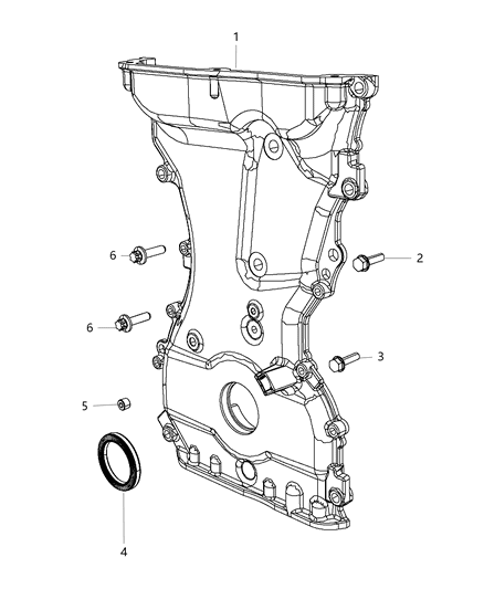 2017 Jeep Patriot Cover-Timing Case Diagram for 4884466AE