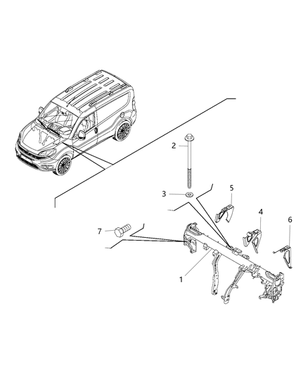 2020 Ram ProMaster City I/P Diagram for 68441491AA