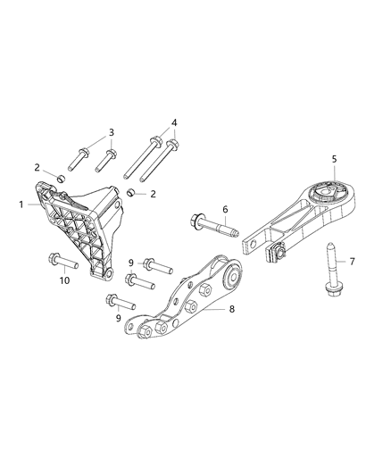 2015 Ram ProMaster 3500 Bracket-Engine Mount Diagram for 68224952AA