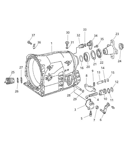 2007 Dodge Sprinter 3500 Transmission Case, Rear Diagram