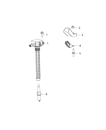 2017 Chrysler 200 Spark Plugs, Ignition Coil Diagram 1