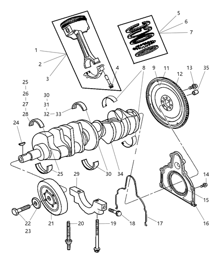 2006 Dodge Ram 1500 Key-WOODRUFF Diagram for 6034749