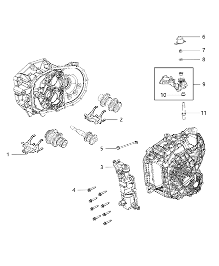 2013 Dodge Journey Shift Forks & Rails Diagram