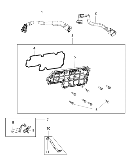 2019 Jeep Cherokee Sensor-CRANKCASE Pressure Diagram for 68312653AC