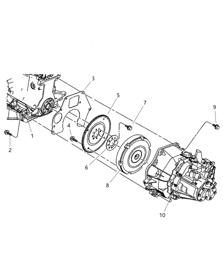 2008 Chrysler PT Cruiser Clutch, Modular Diagram