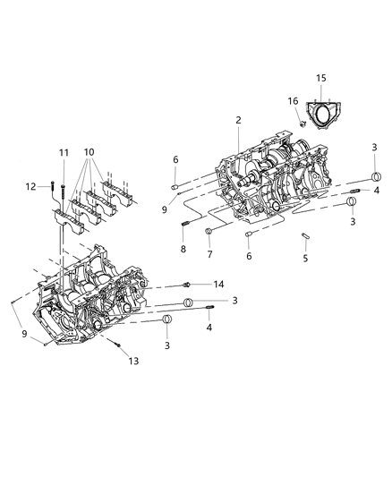 2010 Dodge Charger Engine Cylinder Block And Hardware Diagram 1