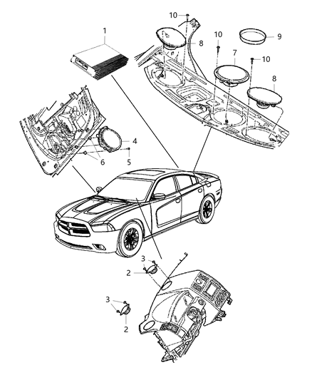 2011 Dodge Charger Speakers & Amplifier Diagram