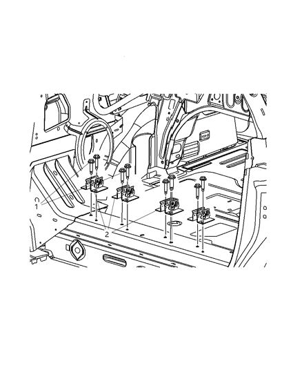 2006 Chrysler PT Cruiser Rear Seat - Pivot Brackets Diagram