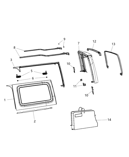 2020 Jeep Wrangler Storage Diagram for 68298539AB