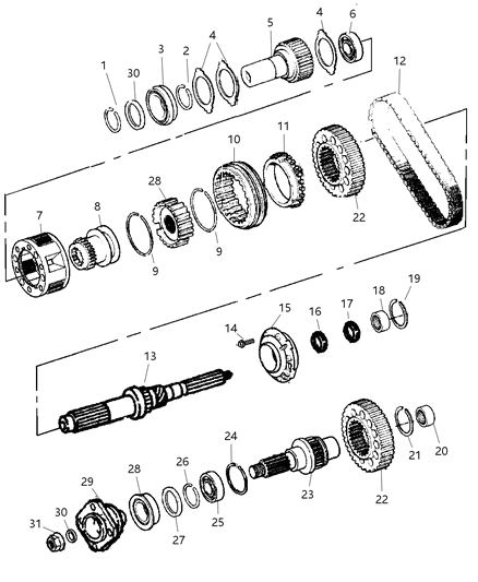 2005 Jeep Liberty SPROCKET-Transfer Case Diagram for 5159110AA
