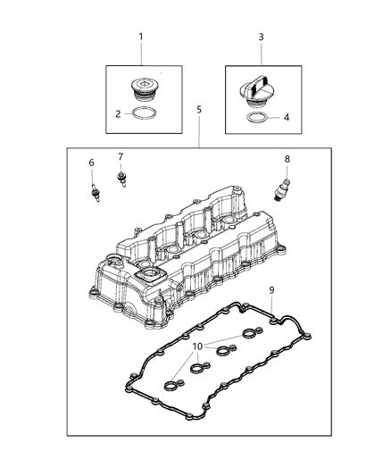 2018 Jeep Compass Gasket-Cylinder Head Cover Diagram for 5047756AA