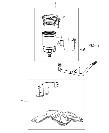 2012 Jeep Wrangler FILTR Pkg-Fuel Diagram for 52126244AC