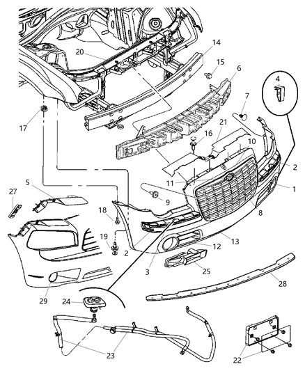 2007 Chrysler 300 Nozzle-Washer Diagram for 1BE04DBMAA