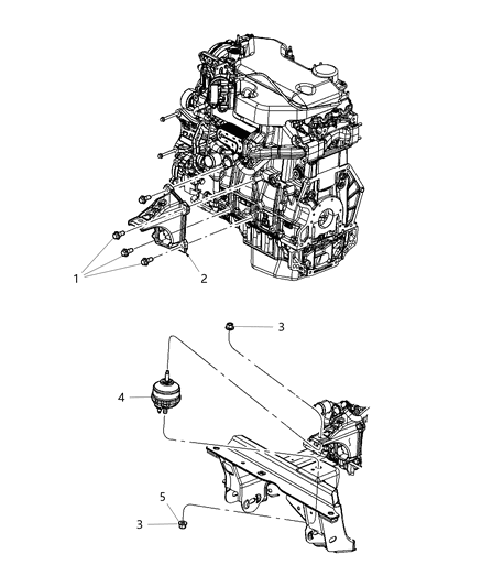 2011 Jeep Liberty Engine Mounting Left Side Diagram 1