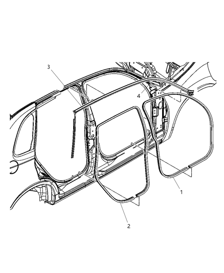 2010 Chrysler PT Cruiser Body Weatherstrips & Seals Diagram