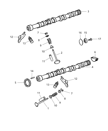 2008 Chrysler PT Cruiser Camshafts & Valvetrain Diagram 2