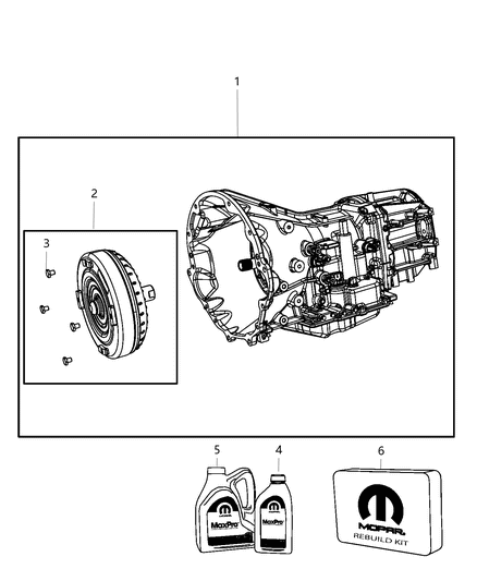 2010 Dodge Charger Transmission / Transaxle Assembly Diagram 1