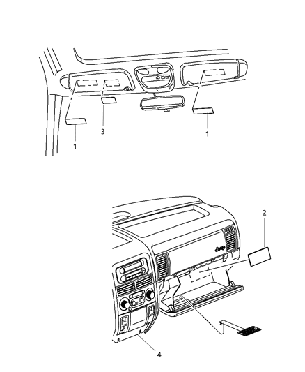 2010 Jeep Grand Cherokee Instrument Panel & Visors Diagram