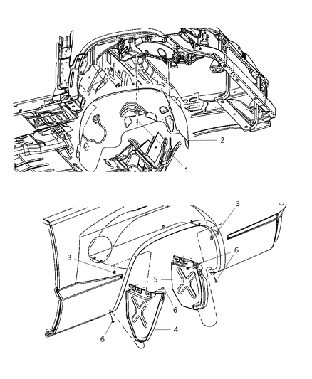 2006 Dodge Dakota Liners Assembly Diagram