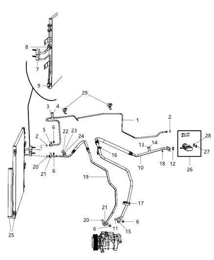 2009 Dodge Ram 1500 A/C Plumbing Diagram 2