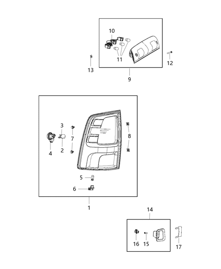 2016 Ram 2500 Lamps - Rear Diagram 1