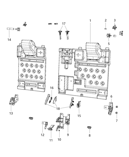 2011 Chrysler 300 Rear Seat - Split Seat Back Diagram