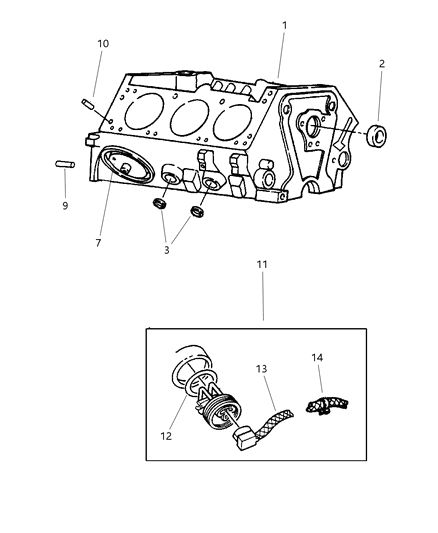 2003 Dodge Ram Van Engine-Long Block Diagram for R2639480