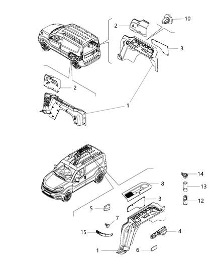 2018 Ram ProMaster City Quarter Trim Diagram