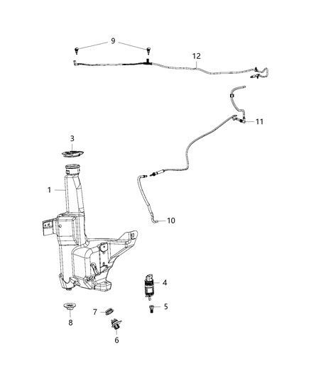 2017 Ram 1500 Hose-Windshield Washer Diagram for 68184362AE