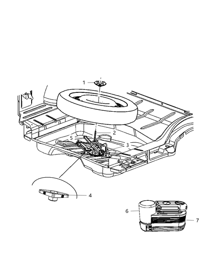 2012 Dodge Charger Jack Assembly & Tools Diagram