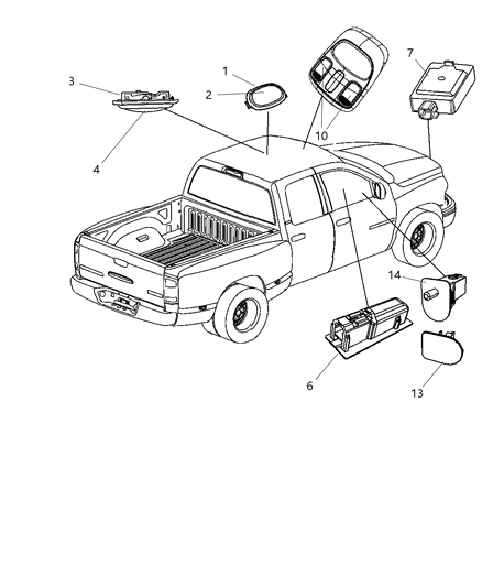 2009 Dodge Ram 3500 Lens-Reading Lamp Diagram for 5183270AA