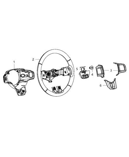 2011 Dodge Charger Steering Wheel Diagram for 1VZ34XZAAA