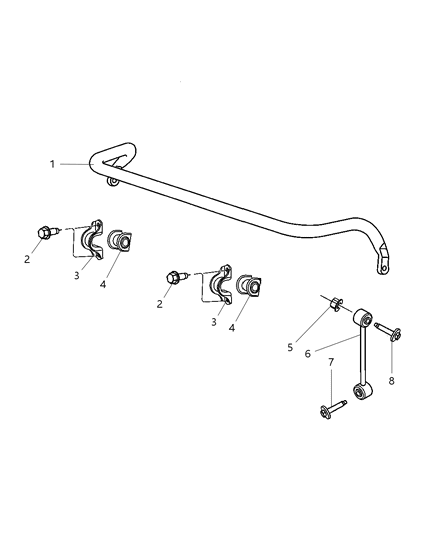 2005 Jeep Grand Cherokee BUSHING-SWAY Bar Diagram for 52089465AC