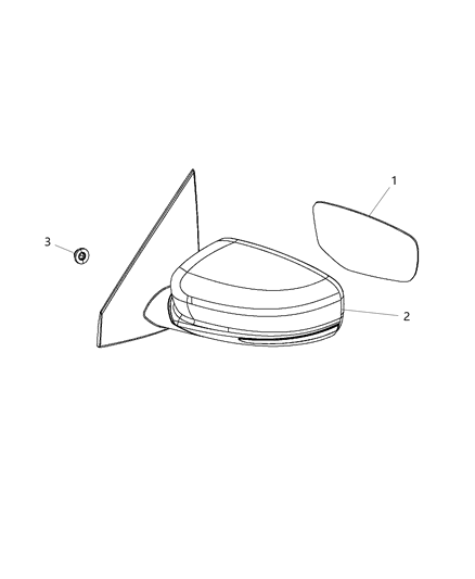 2012 Dodge Dart Outside Rear View Mirror Diagram for 1TA101BAAE